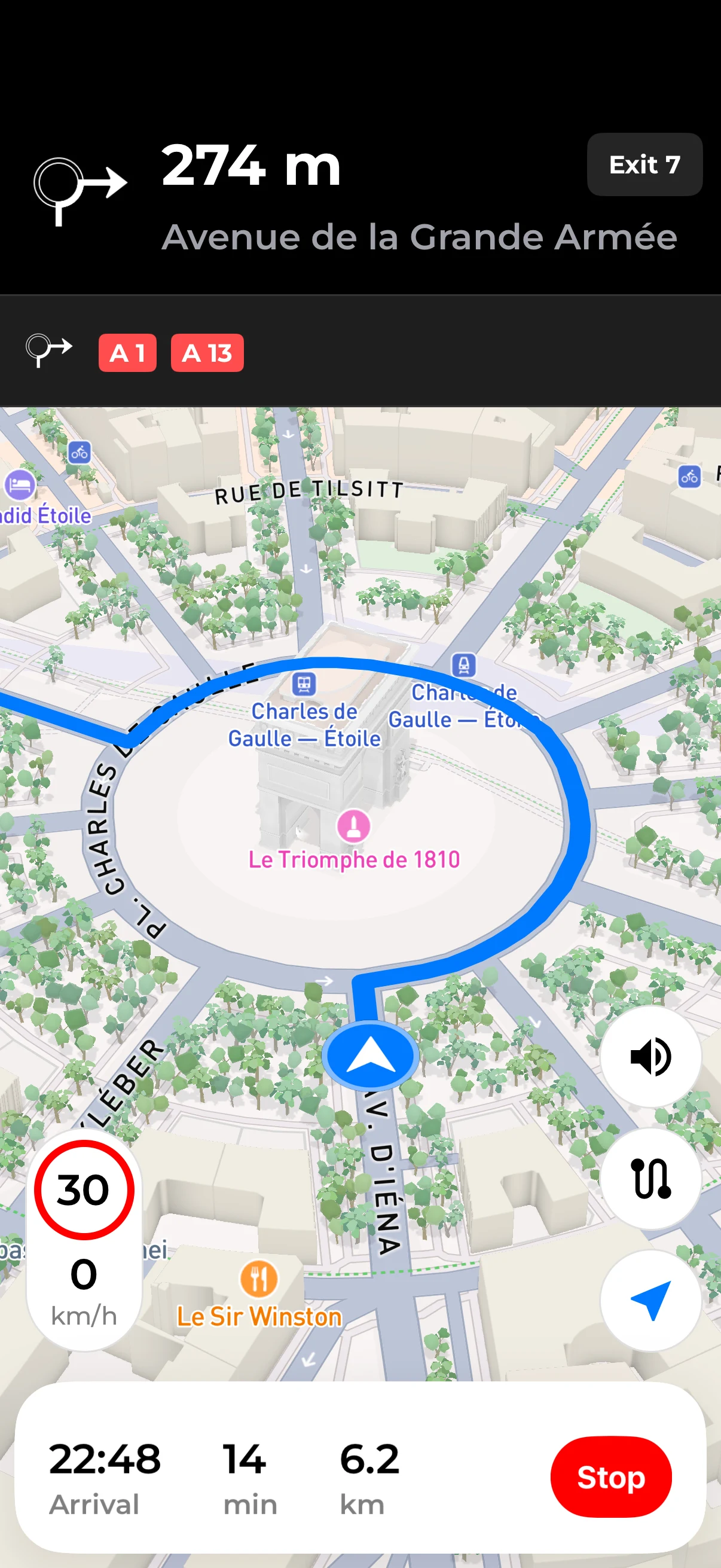 Fillzz navigation showing a route to a fuel station